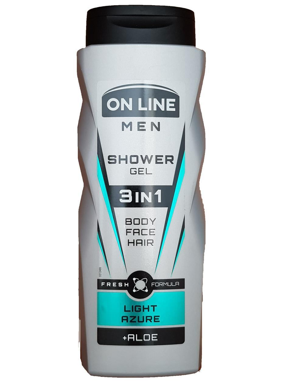 On Line Light Azure Men 3-in-1 Shower Gel, 400 mL