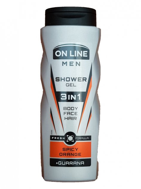 On Line Spicy Orange Men 3-in-1 Shower Gel, 400 mL