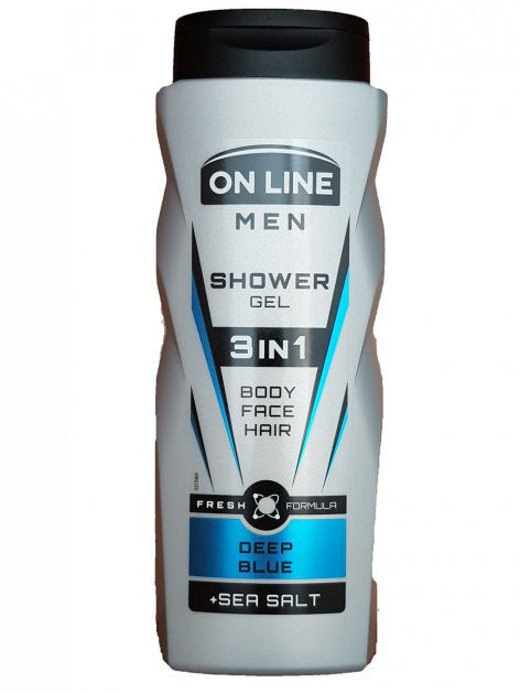 On Line Deep Blue Men 3-in-1 Shower Gel, 400 mL