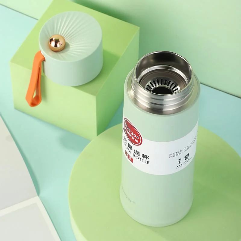 Raiser YLS80157 Olive Metal Thermos, 450 mL - Image 2