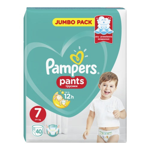 Pampers Pants Size 7 (Extra Large) Baby Pull-Up Diaper Pants, 40 pcs, 17+ kg