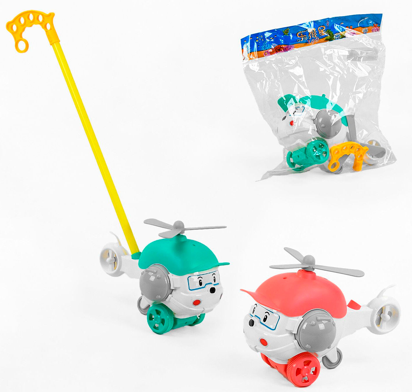 198-19 Helicopter Push-Along Stick Toy