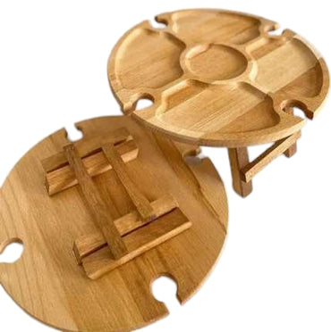Round Wooden Serving Tray Table, 30 cm Diameter - Image 2