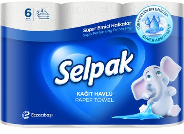 Selpak 3-Ply Paper Towels, 6 Rolls - Image 2