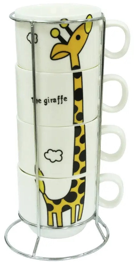 Olens 8030-1/2 Giraffe Tea Set with Stand, 4 x 150 mL