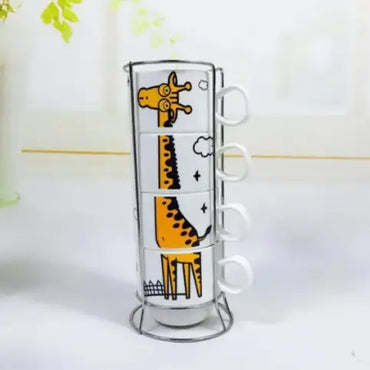 Olens 35191-5 Giraffe Tea Set with Stand, 4 x 150 mL - Image 2