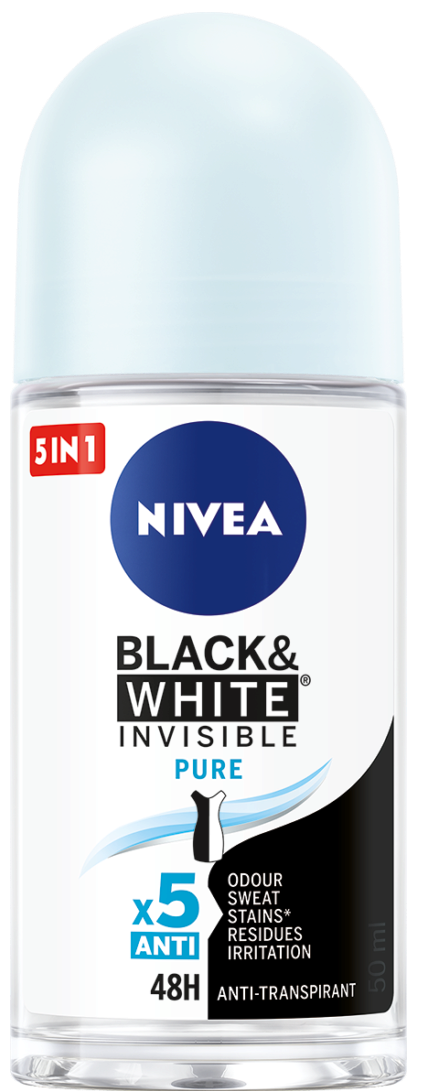Nivea Invisible Pure Women's Roll-On Deodorant, 50 mL