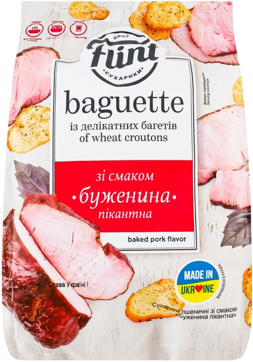 Flint Baguette Spicy Roast Pork-Flavored Wheat Croutons, 100 g