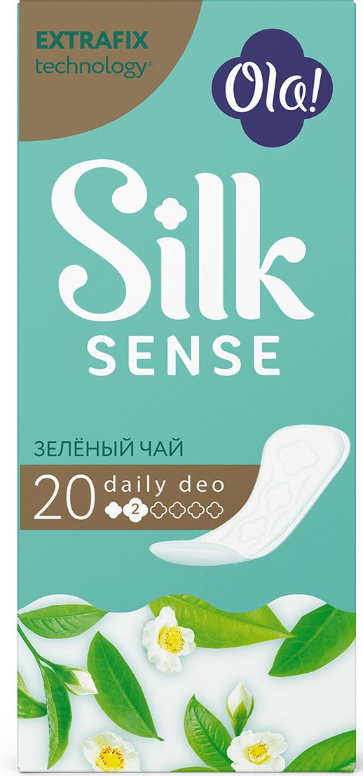 Ola! Silk Sense Daily Deo Green Tea Panty Liners, 20 pcs