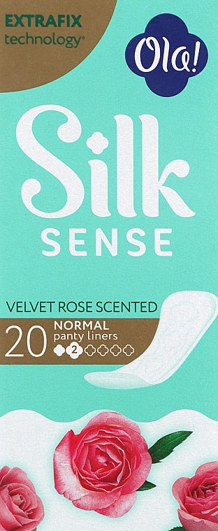 Ola! Silk Sense Daily Deo Velvet Rose Panty Liners, 20 pcs