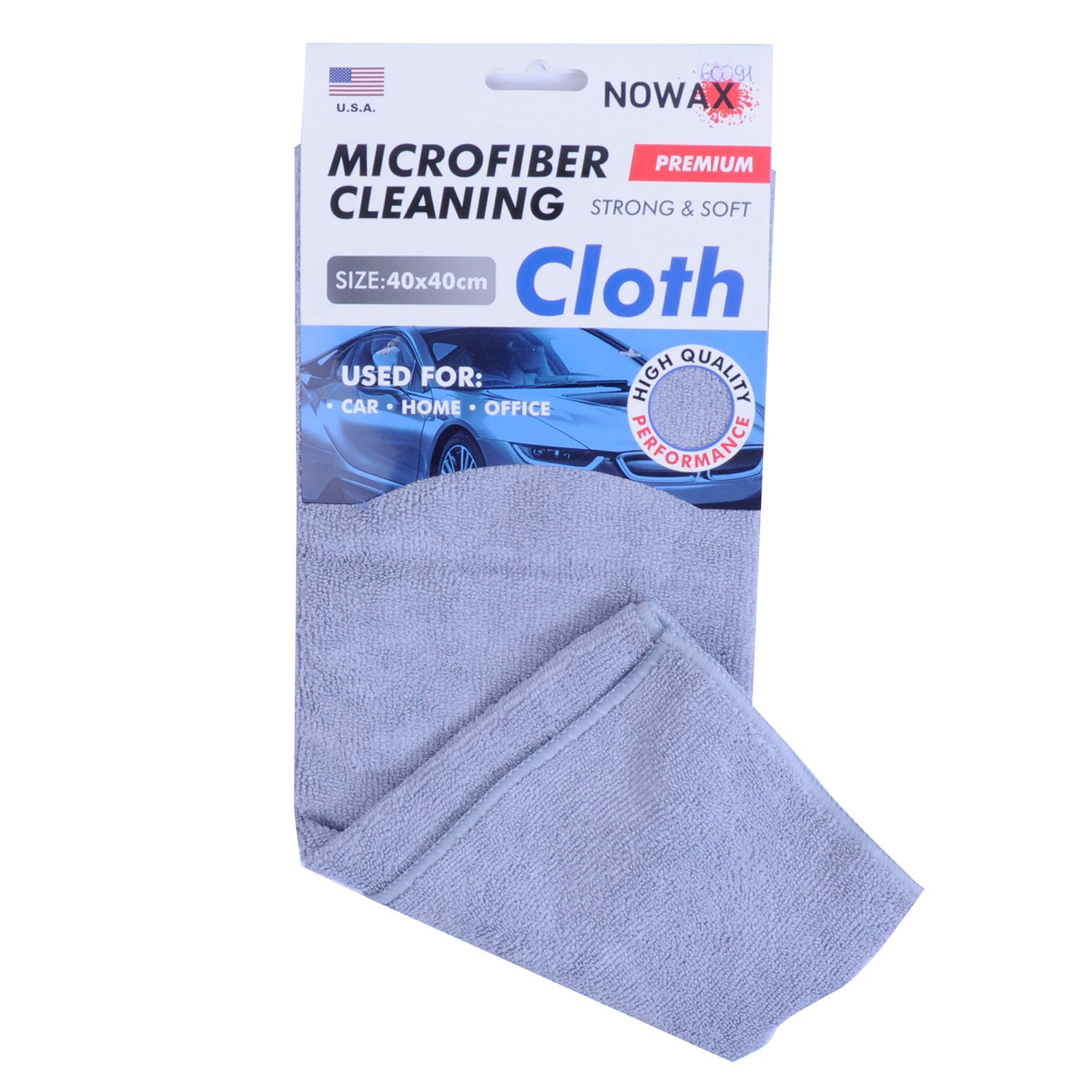 Nowax NX67441 Gray Microfiber Cloth, 40 x 40 cm