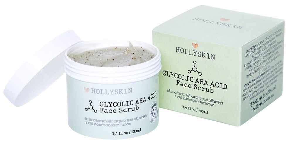 Hollyskin Glycolic AHA Acid Face Scrub, 100 mL