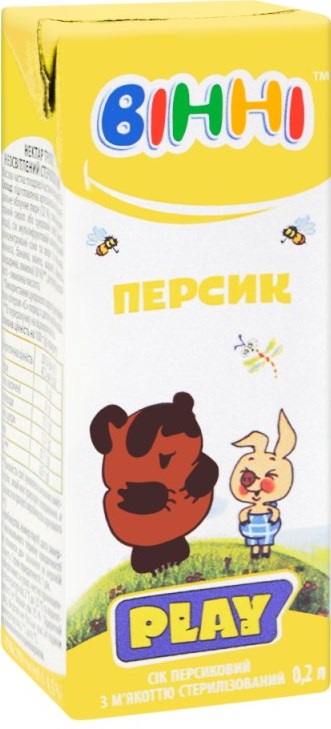 Vinni Play Peach Kids Juice, 200 mL