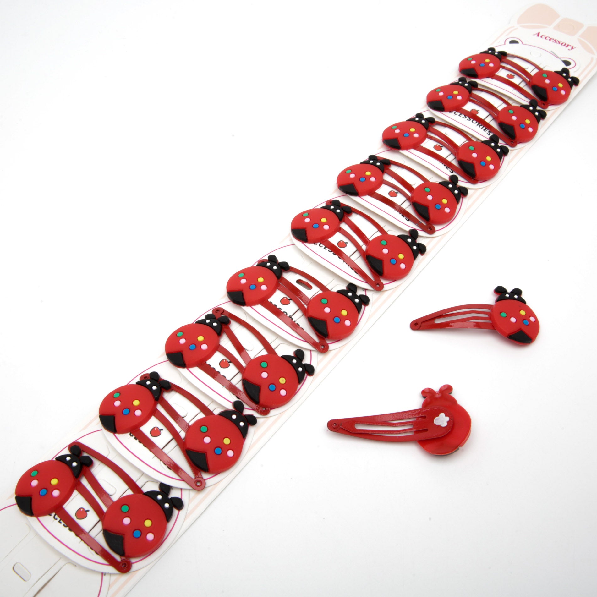 Kids' Ladybug Silicone Snap Hair Clips 6-4043, 2 pcs, 5.5 x 3 cm