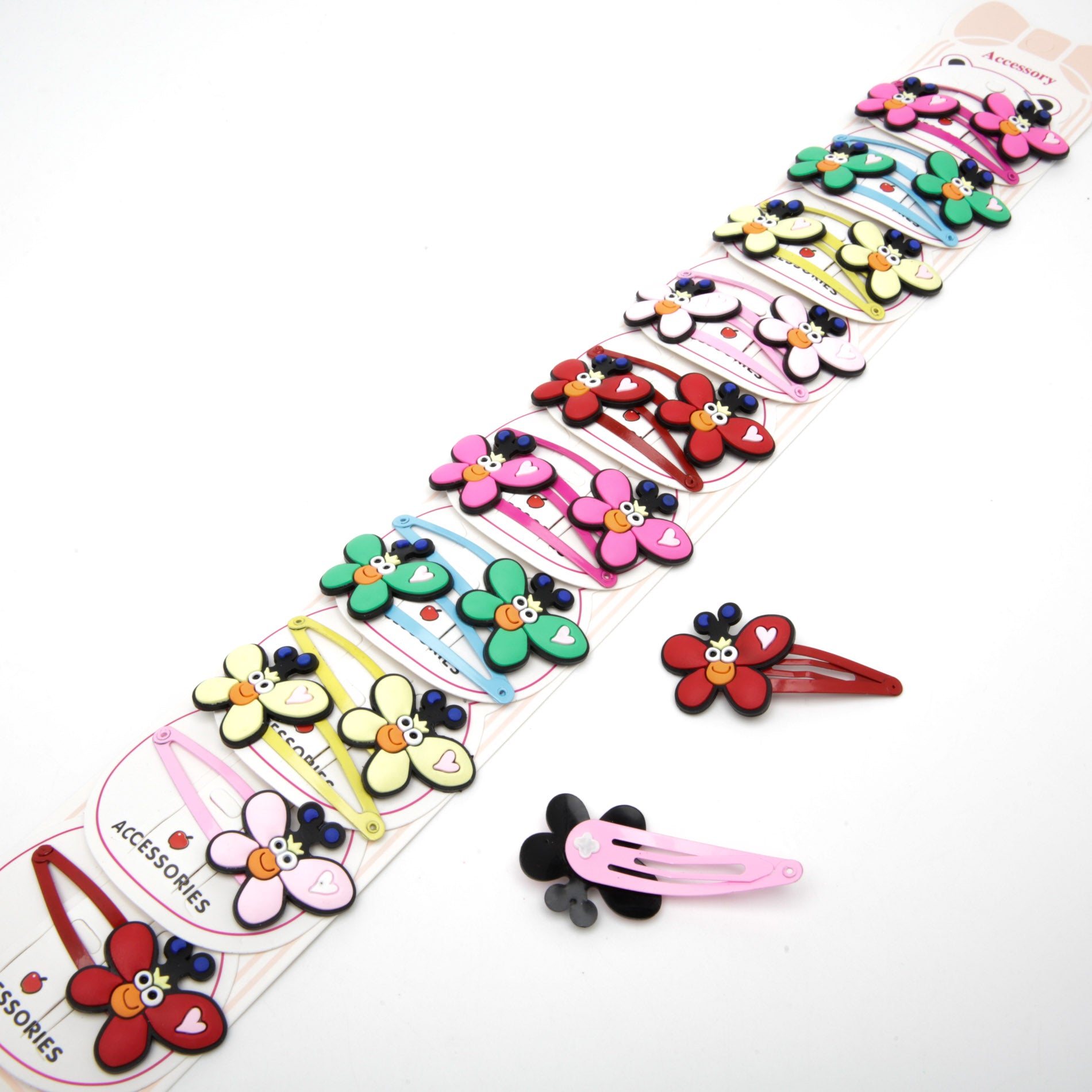 Kids' Butterfly Silicone Snap Hair Clips 6-4046, 2 pcs, 5.5 x 3 cm