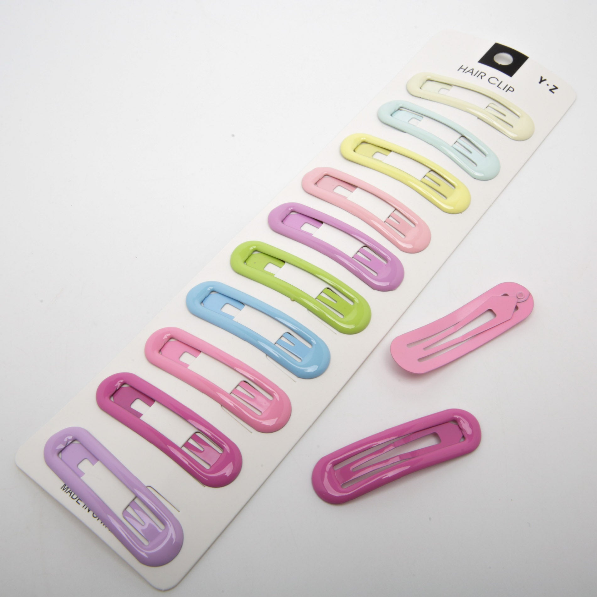 Kids' Colored Snap Hair Clips 6-4871, 5.9 x 1.6 cm