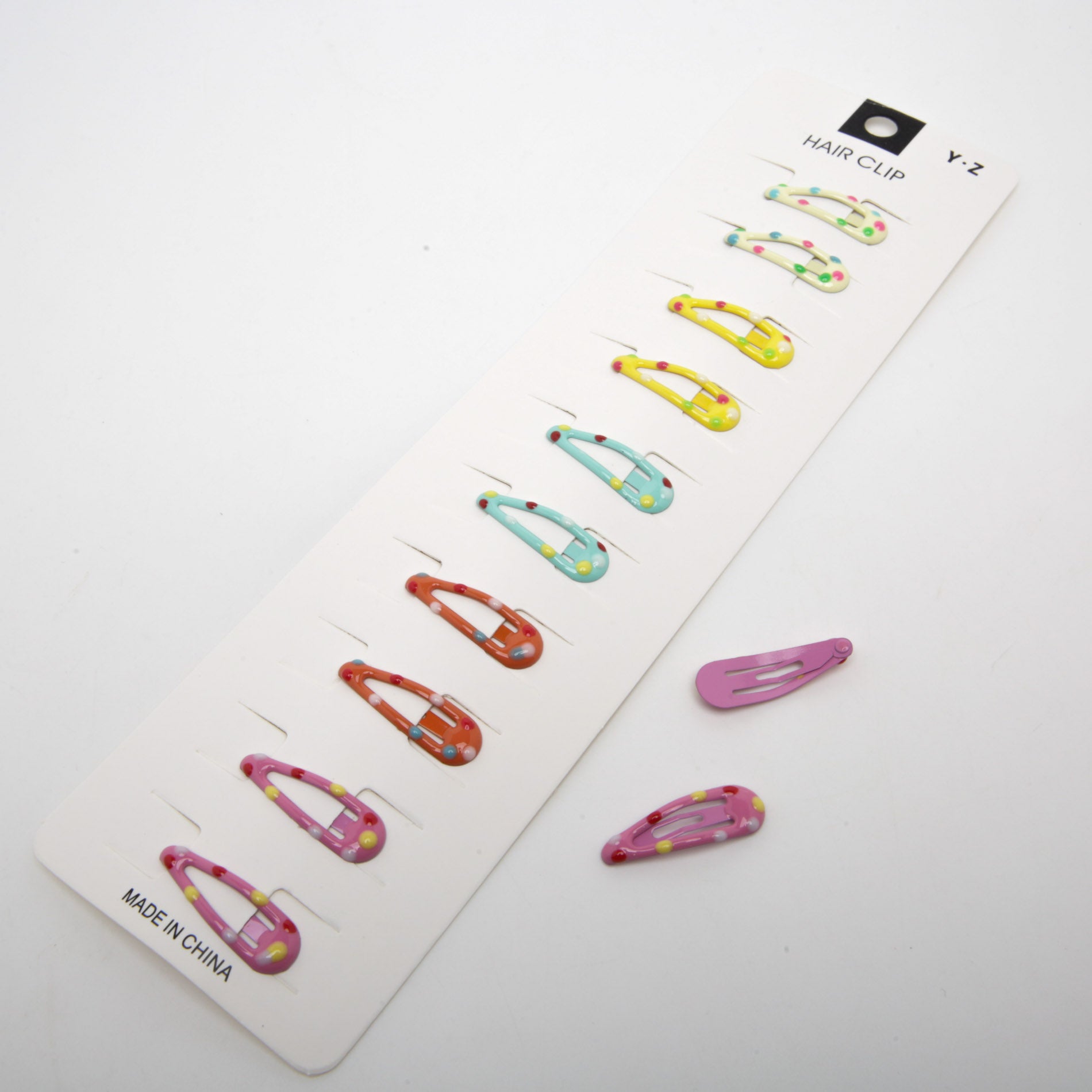 Kids' Colored Dot Snap Hair Clip 6-4869, 3.1 x 1 cm (Price per 1 pc)