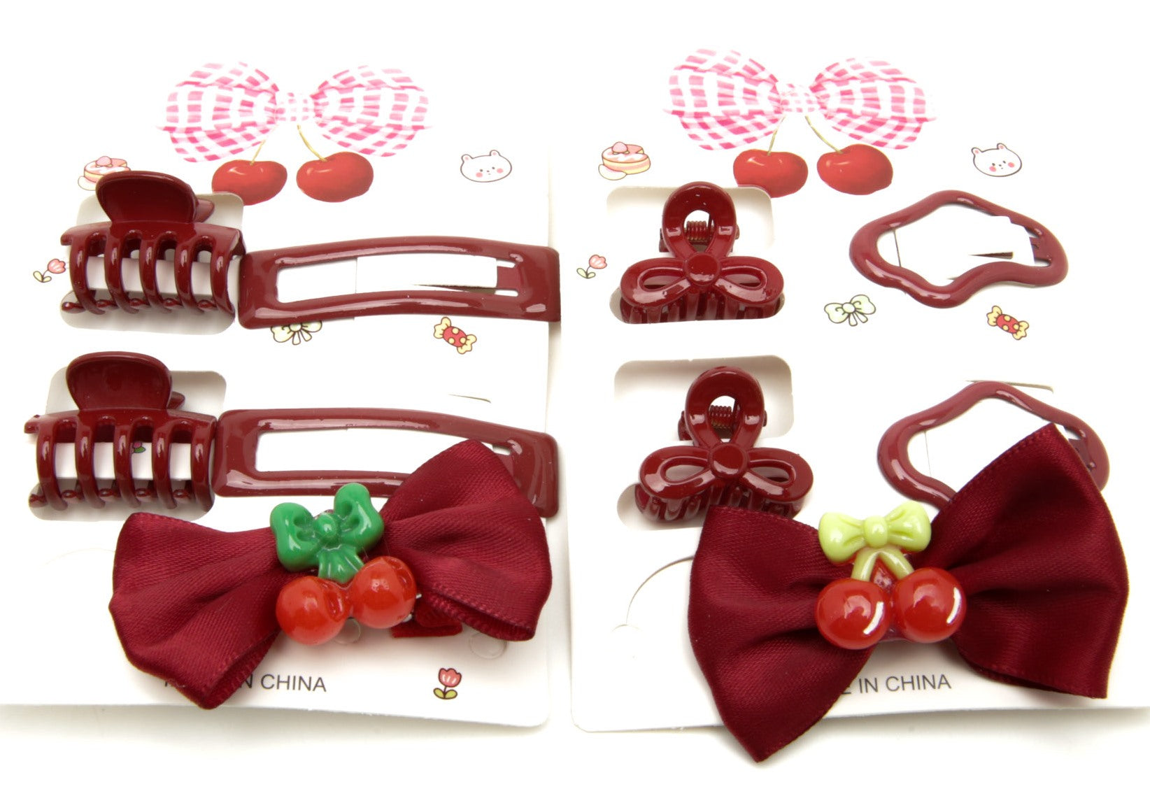 Kids' Cherry Hair Clip Set 6-5197, 5 pcs