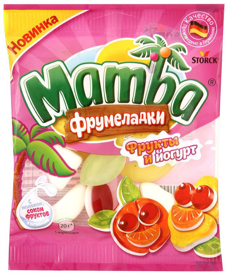 Mamba Fruit & Yogurt Filled Fruit Gummies, 72 g