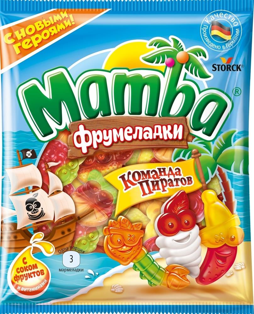Mamba Pirate Crew Filled Fruit Gummies, 70 g