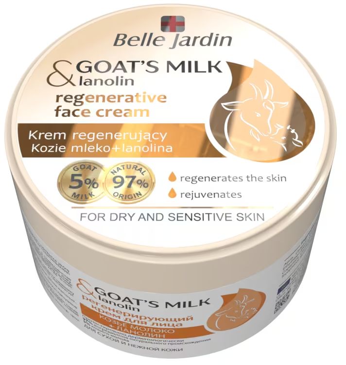 Belle Jardin Goat's Milk & Lanolin Regenerating Face Cream, 200 mL