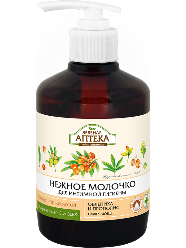 Zelena Apteka Sea Buckthorn & Propolis Softening Intimate Care Milk, 370 mL