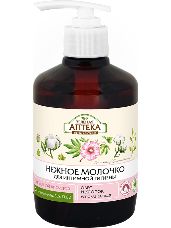 Zelena Apteka Oat & Cotton Soothing Intimate Care Milk, 370 mL
