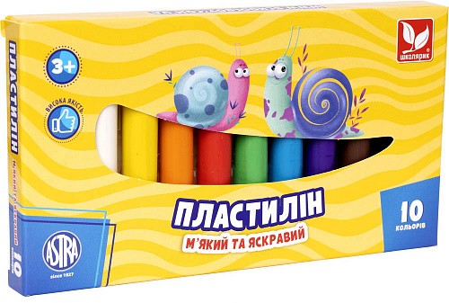 Shkoliaryk 83812902-UA Round Wax Modeling Clay, 10 Colors