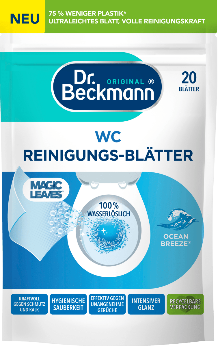Dr. Beckmann Ocean Breeze Toilet Cleaning Wipes, 20 pcs