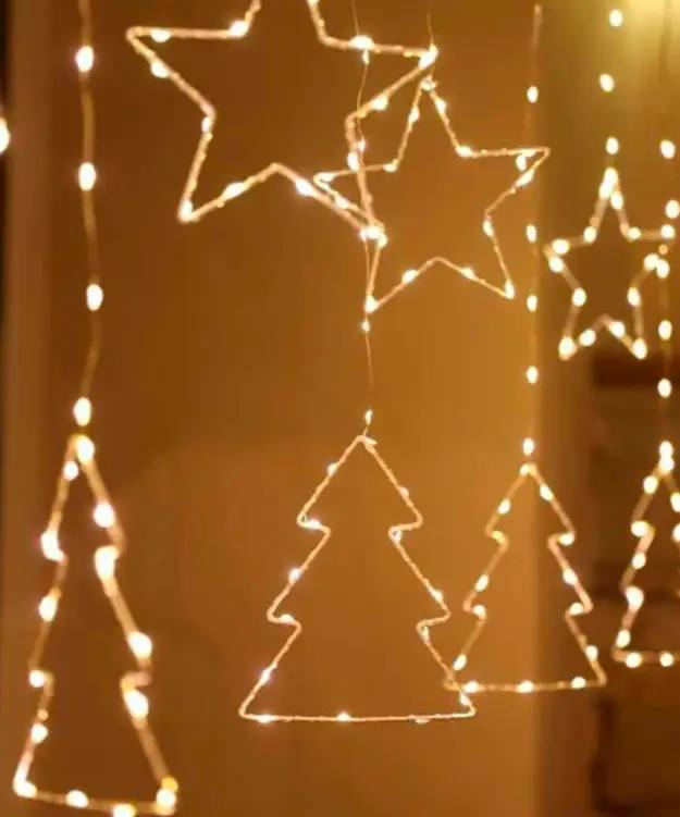 Curtain String Lights RV-344 G with Figures, 3 x 1 m, 200 LED+USB