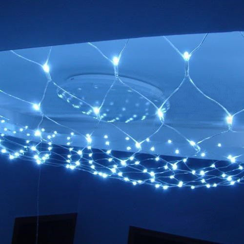 RV-81 W Net String Lights, Transparent Cord, White, 2 x 2 m, 120 L - Image 3