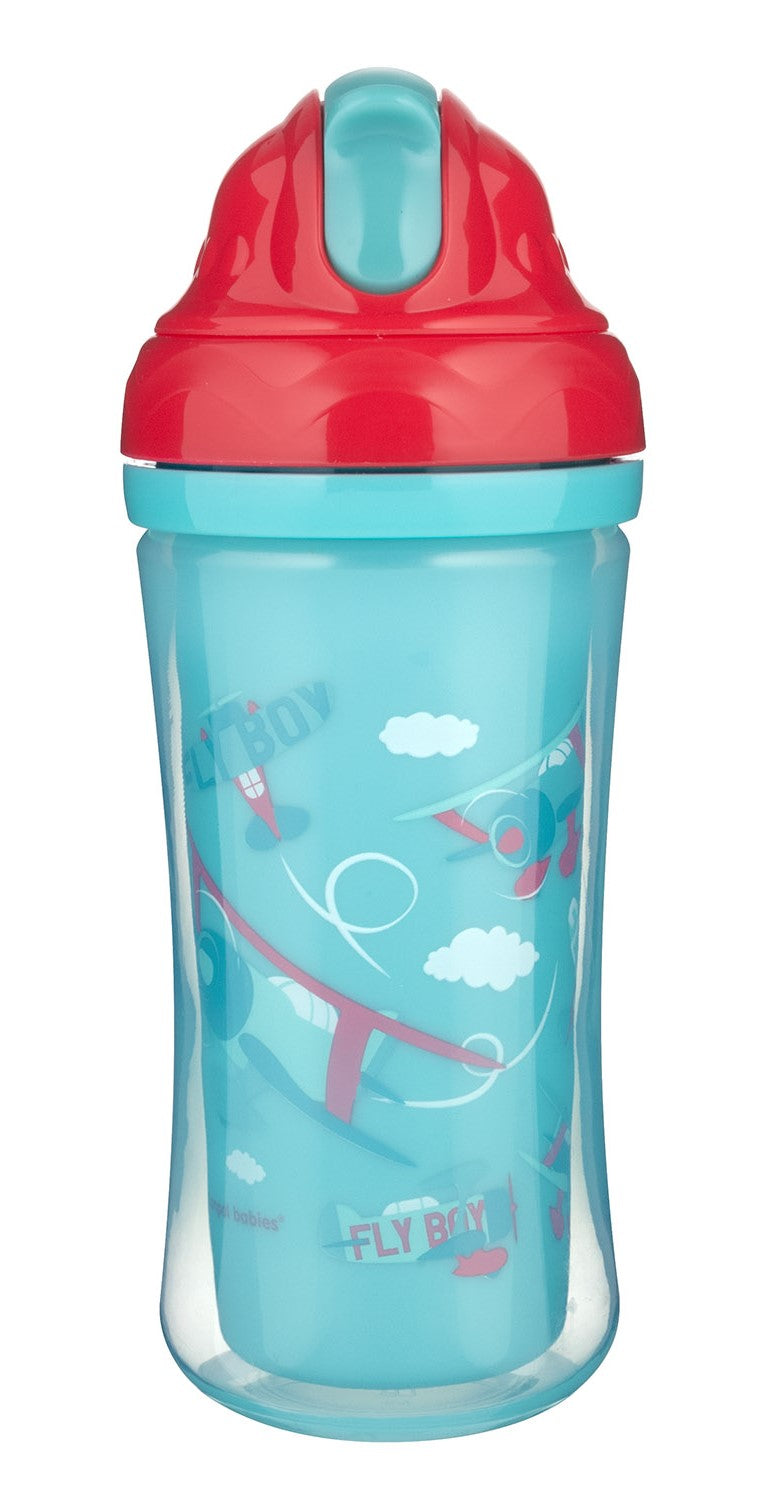 Canpol Babies 74/052 Airplanes Double-Wall Sports Cup with Silicone Straw, 260 mL