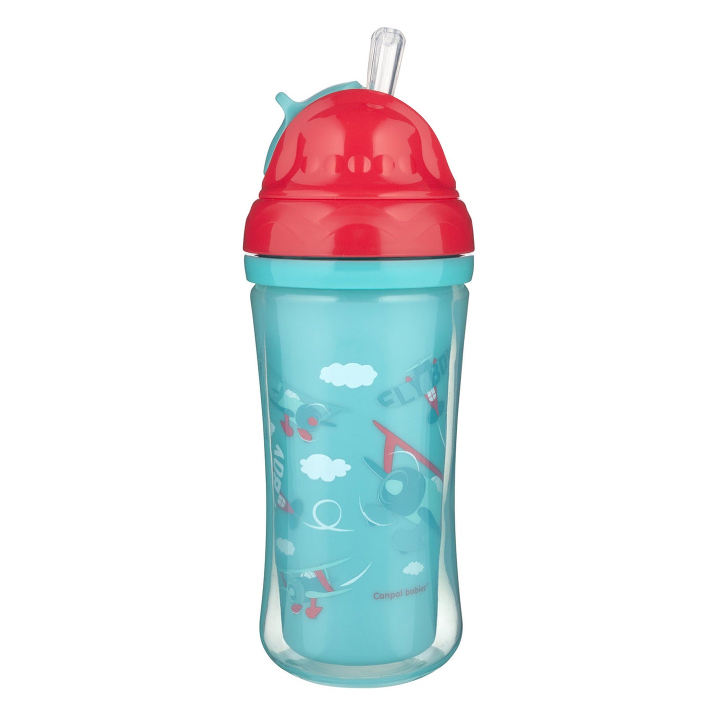 Canpol Babies 74/052 Airplanes Double-Wall Sports Cup with Silicone Straw, 260 mL - Image 2