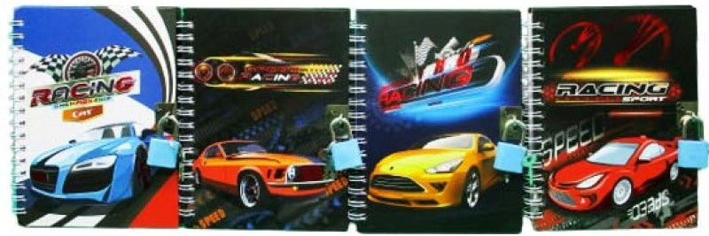 Josef Otten Racing 36940 Kids Spiral Notebook with Lock, Assorted