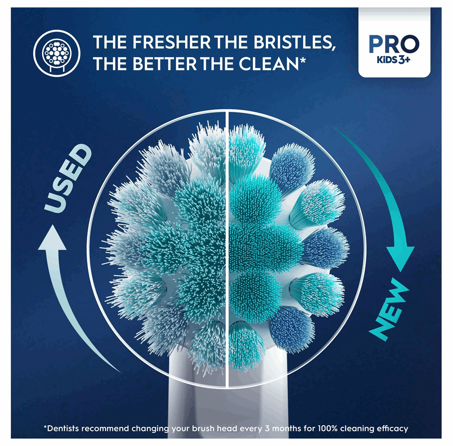 Oral-B Spider-Man Kids Electric Toothbrush Replacement Heads, Age 3+, 4 pcs - Image 4