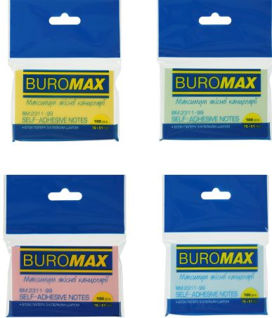 Buromax 2311-99 Sticky Notes, 76 x 51 mm, 100 Sheets