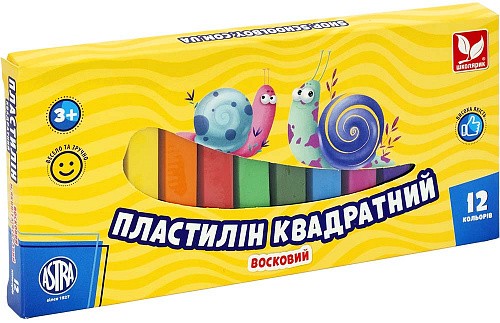 Shkoliaryk 83813908-UA Square Wax Modeling Clay, 12 Colors