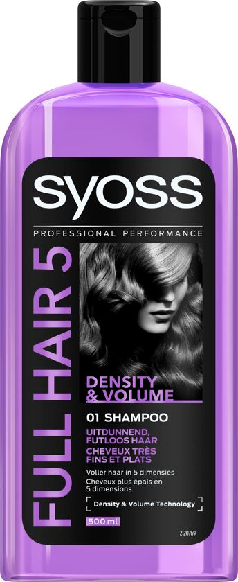SYOSS Full Hair 5 Shampoo for Fine Hair Lacking Volume, 500 mL