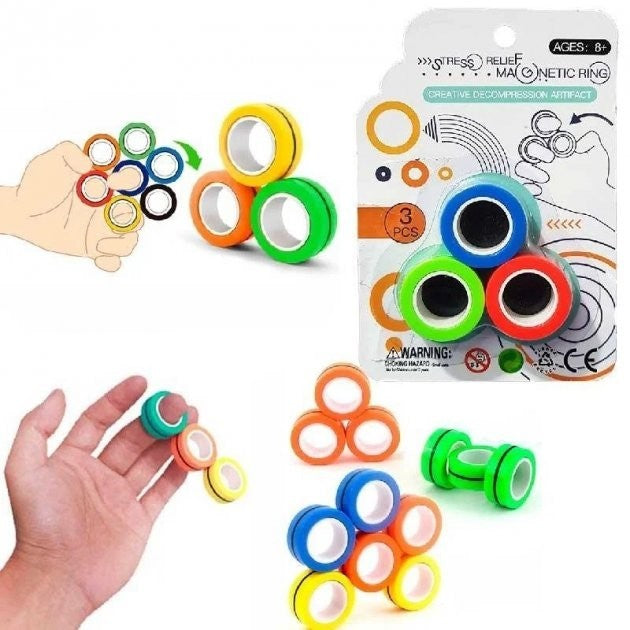 Magnetic Ring 8855 Anti-Stress Toy, 3 pcs