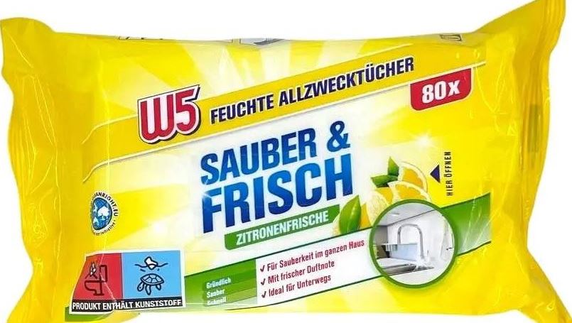 W5 Lemon Wet Cleaning Wipes, 80 pcs