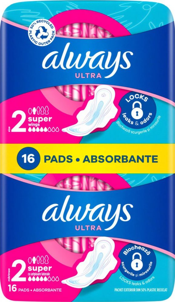 Always Ultra Super Plus (Size 2) Sanitary Pads, 16 pcs