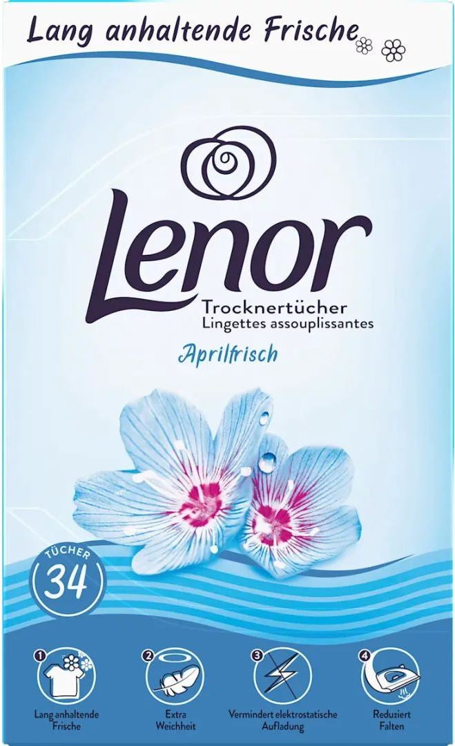 Lenor April Fresh Scented Dryer Sheets, 34 pcs