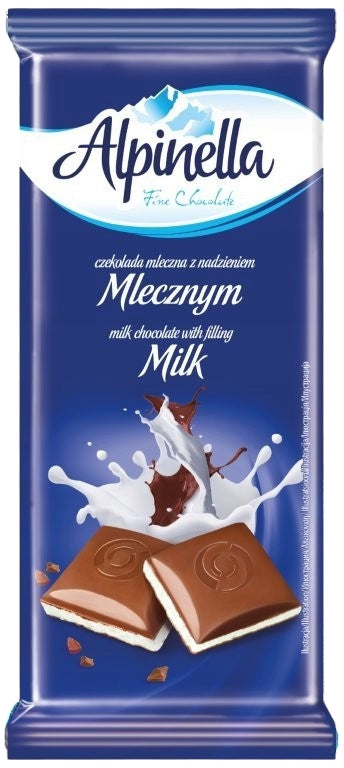 Alpinella Milk Chocolate with Milk Filling, 100 g