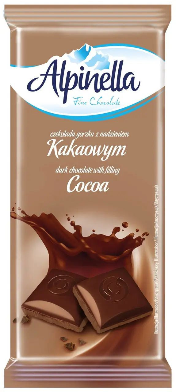 Alpinella Dark Chocolate with Cocoa Filling, 100 g