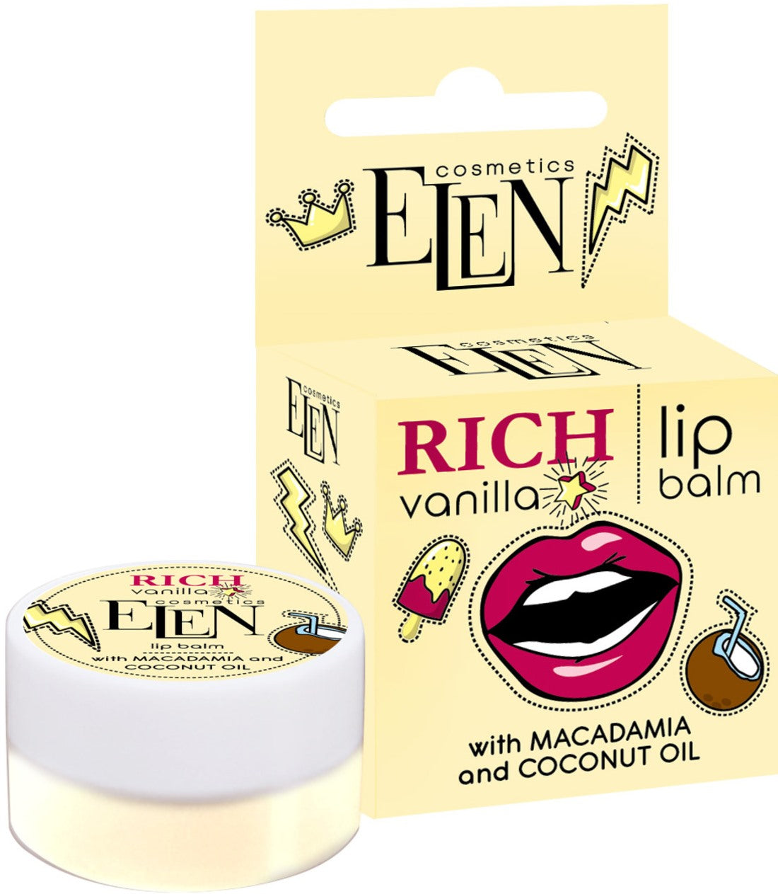 Elen Rich Vanilla Lip Balm, 9 g
