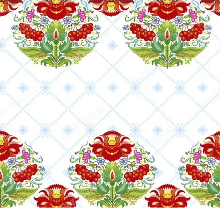 La Fleur Ukrainian Motifs 2-Ply Table Napkins, 16 pcs, 33 x 33 cm