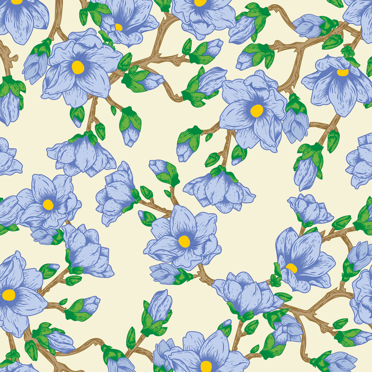 Luxy Blue Magnolia 3-Ply Table Napkins, 18 pcs, 33 x 33 cm