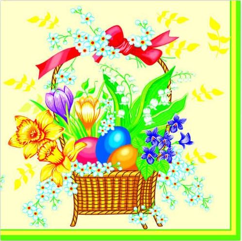 Luxy Easter Spring 3-Ply Table Napkins, 18 pcs, 33 x 33 cm
