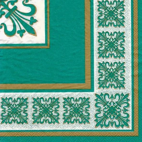 Luxy Verona Green 3-Ply Table Napkins, 18 pcs, 33 x 33 cm