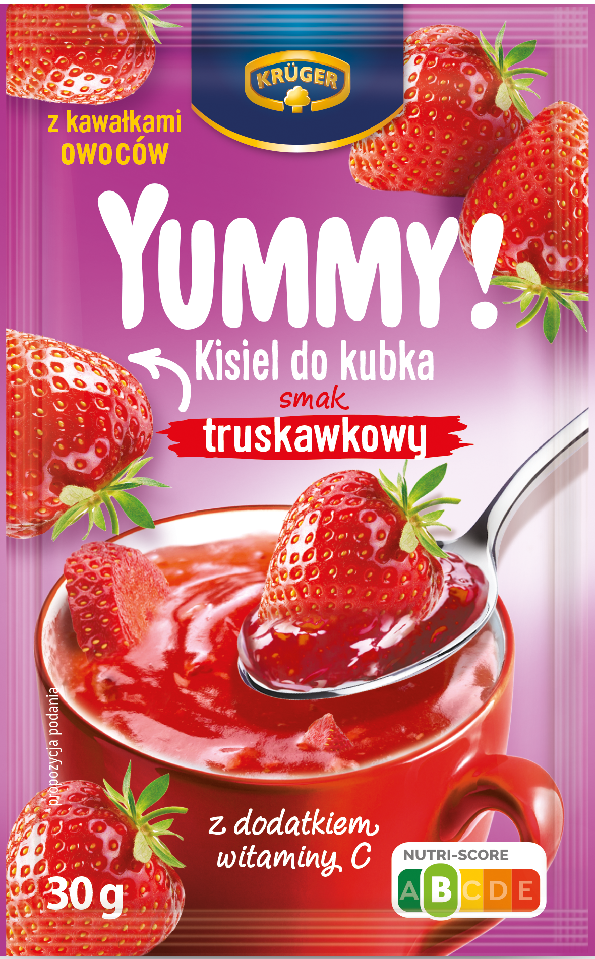 Kruger YUMMY! Strawberry-Flavored Kissel Drink Mix, 30 g